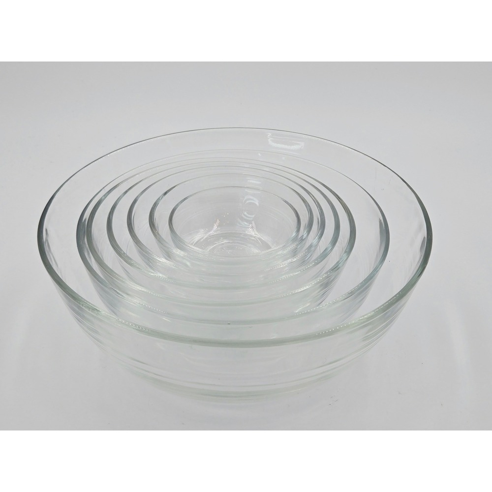 Duralex Lys Clear Glass Nesting Bowls Set of 7 Made in France Stackable Prep Set